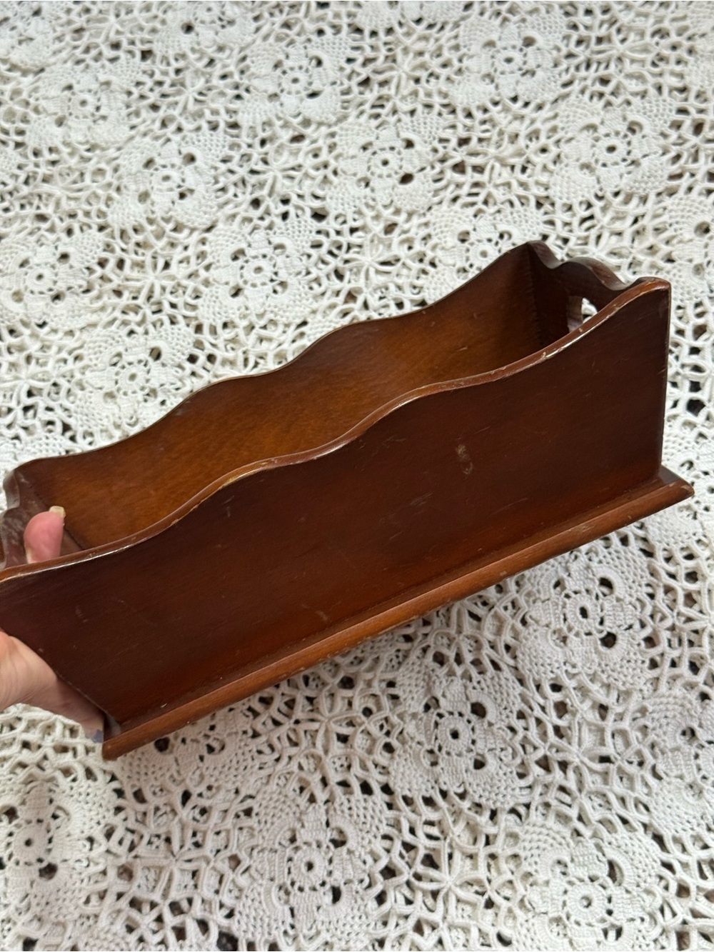 Vintage Wooden Letter Holder Mail Organizer – Farmhouse Desk Decor